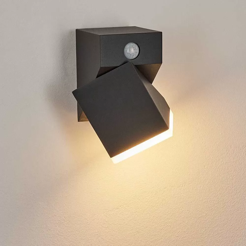 hofstein Applique Murale D'Exterieur Toogong Led Anthracite, 1 Lumiere, Detecteur De Mouvement