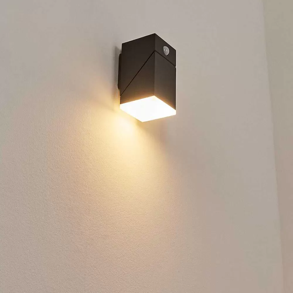hofstein Applique Murale D'Exterieur Toogong Led Anthracite, 1 Lumiere, Detecteur De Mouvement