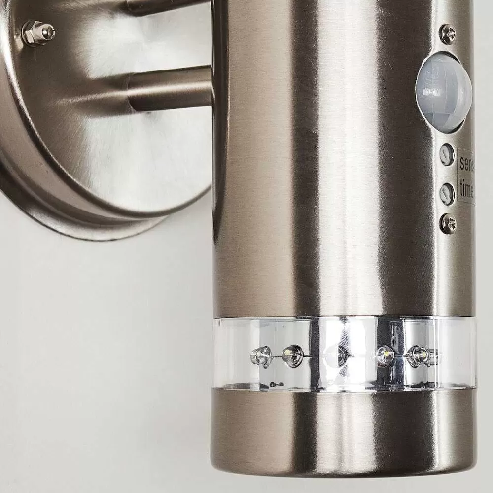 hofstein Applique Murale D'Exterieur Walise Acier Inoxydable, 1 Lumiere, Detecteur De Mouvement