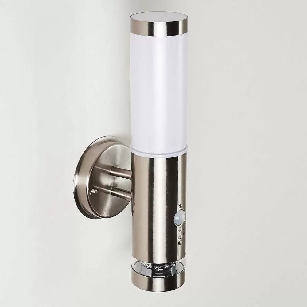 hofstein Applique Murale D'Exterieur Walise Acier Inoxydable, 1 Lumiere, Detecteur De Mouvement
