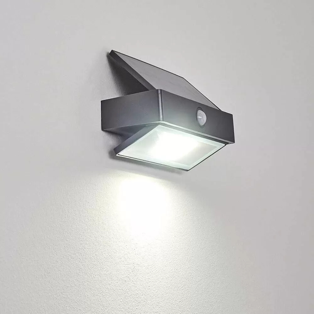 hofstein Applique Murale D'Exterieur Wiborg Led Anthracite, 1 Lumiere, Detecteur De Mouvement