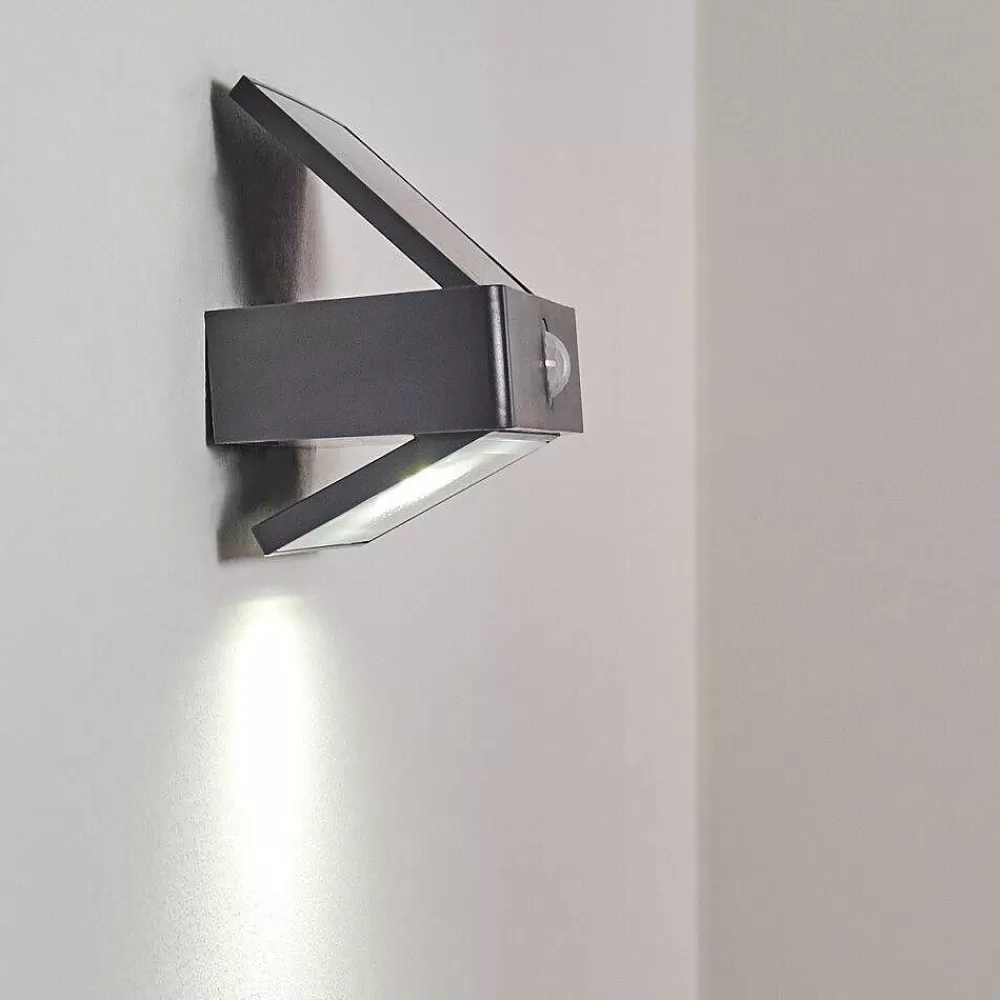 hofstein Applique Murale D'Exterieur Wiborg Led Anthracite, 1 Lumiere, Detecteur De Mouvement