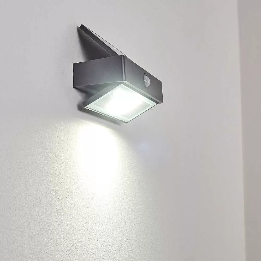 hofstein Applique Murale D'Exterieur Wiborg Led Anthracite, 1 Lumiere, Detecteur De Mouvement