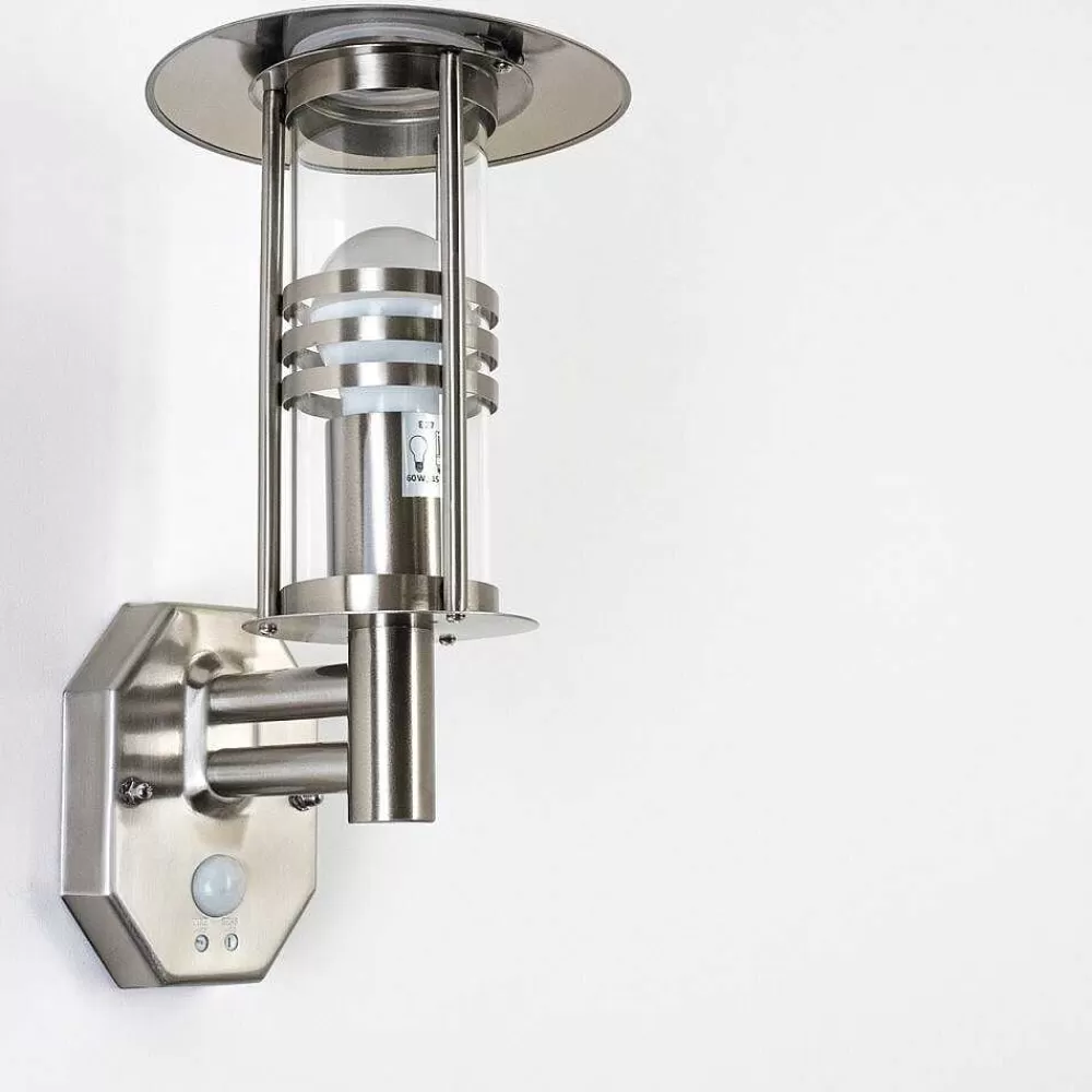 hofstein Applique Murale Forli Acier Inoxydable, 1 Lumiere, Detecteur De Mouvement