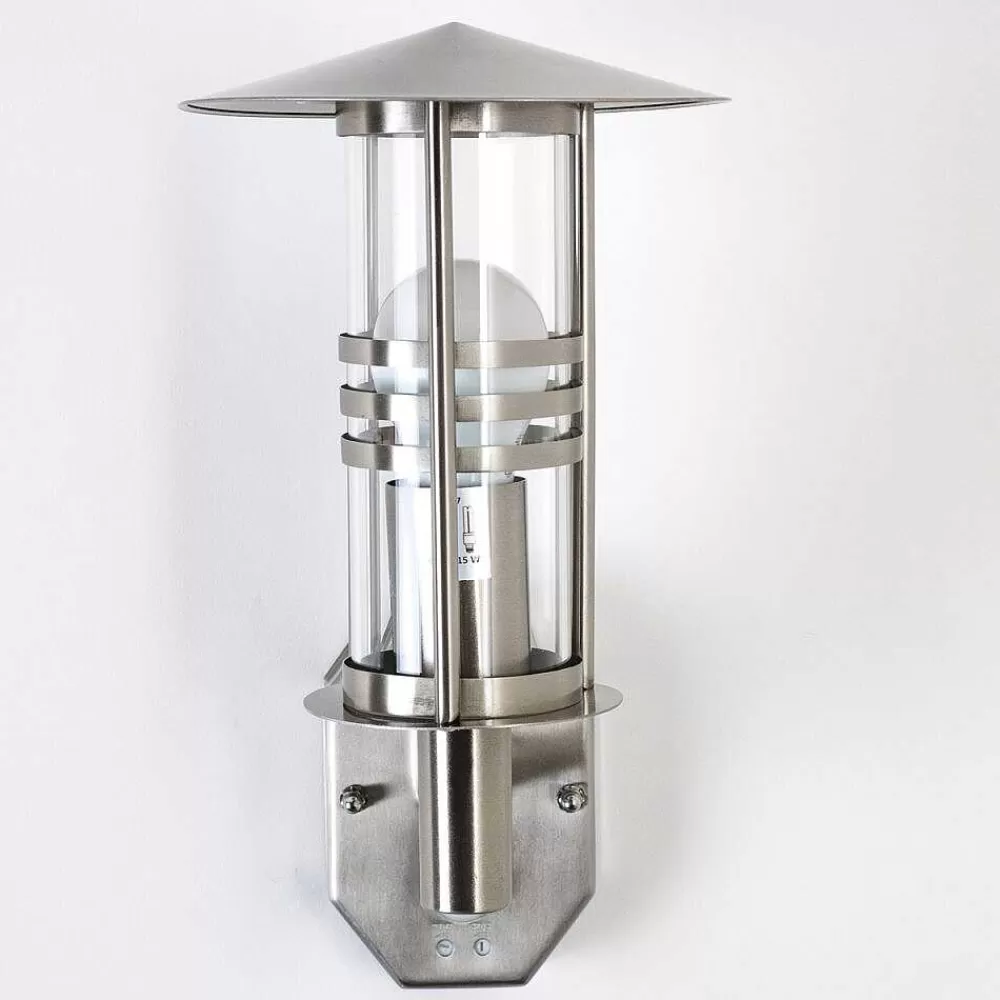 hofstein Applique Murale Forli Acier Inoxydable, 1 Lumiere, Detecteur De Mouvement