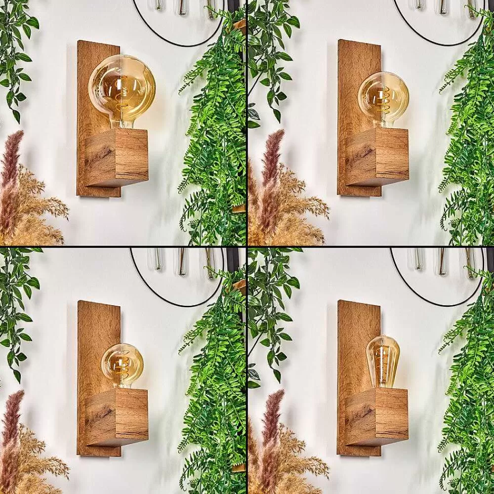 hofstein Applique Murale Heimola Brun, Couleur Bois, 1 Lumiere