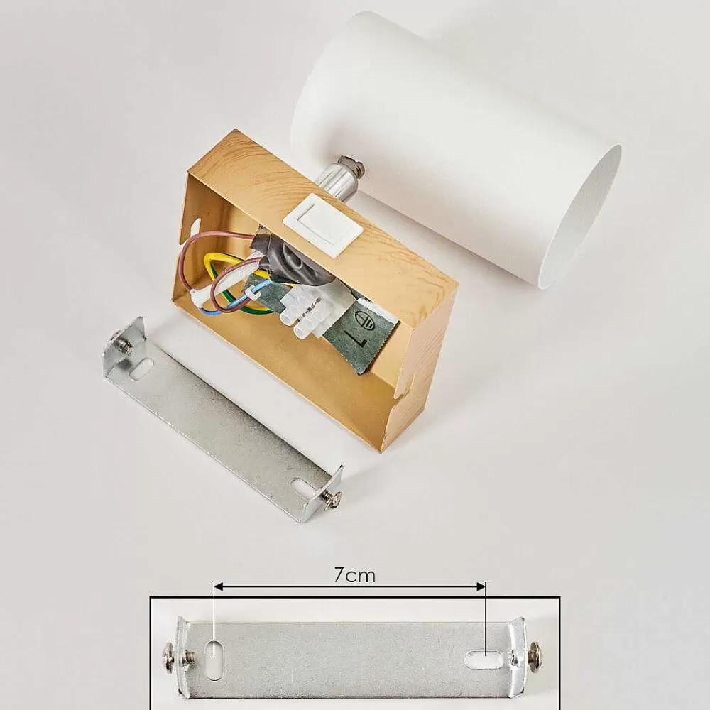 hofstein Applique Murale Javel Chrome, Couleur Bois, Ecru, 1 Lumiere