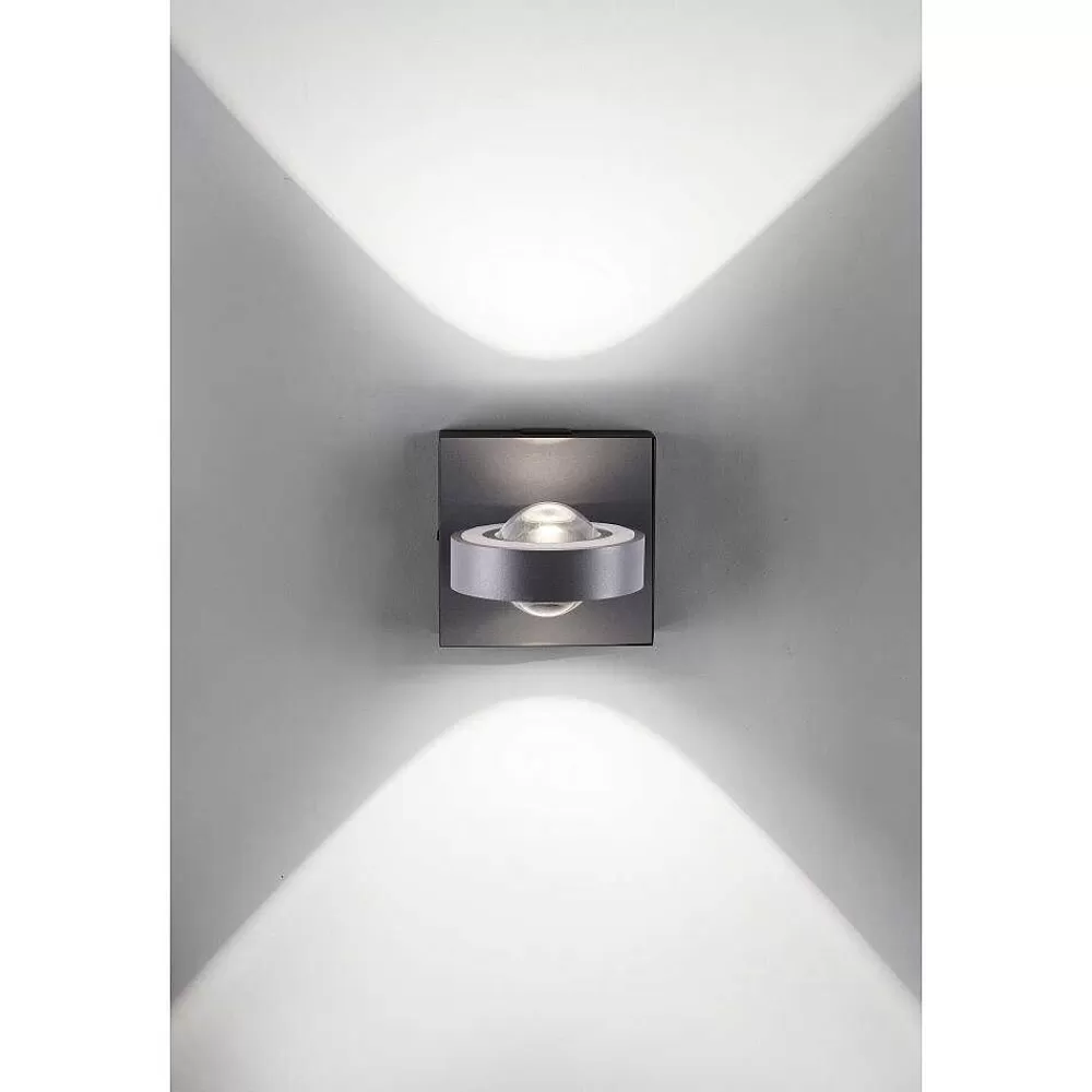 Paul Neuhaus Q-Serie Applique Murale Paul Neuhaus Q-Mia Led Anthracite, 2 Lumieres, Telecommandes