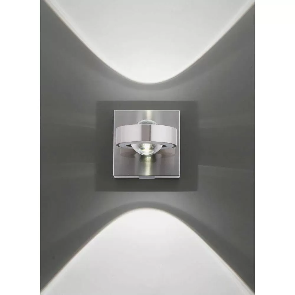 Paul Neuhaus Q-Serie Applique Murale Paul Neuhaus Q-Mia Led Argente, 2 Lumieres, Telecommandes, Changeur De Couleurs