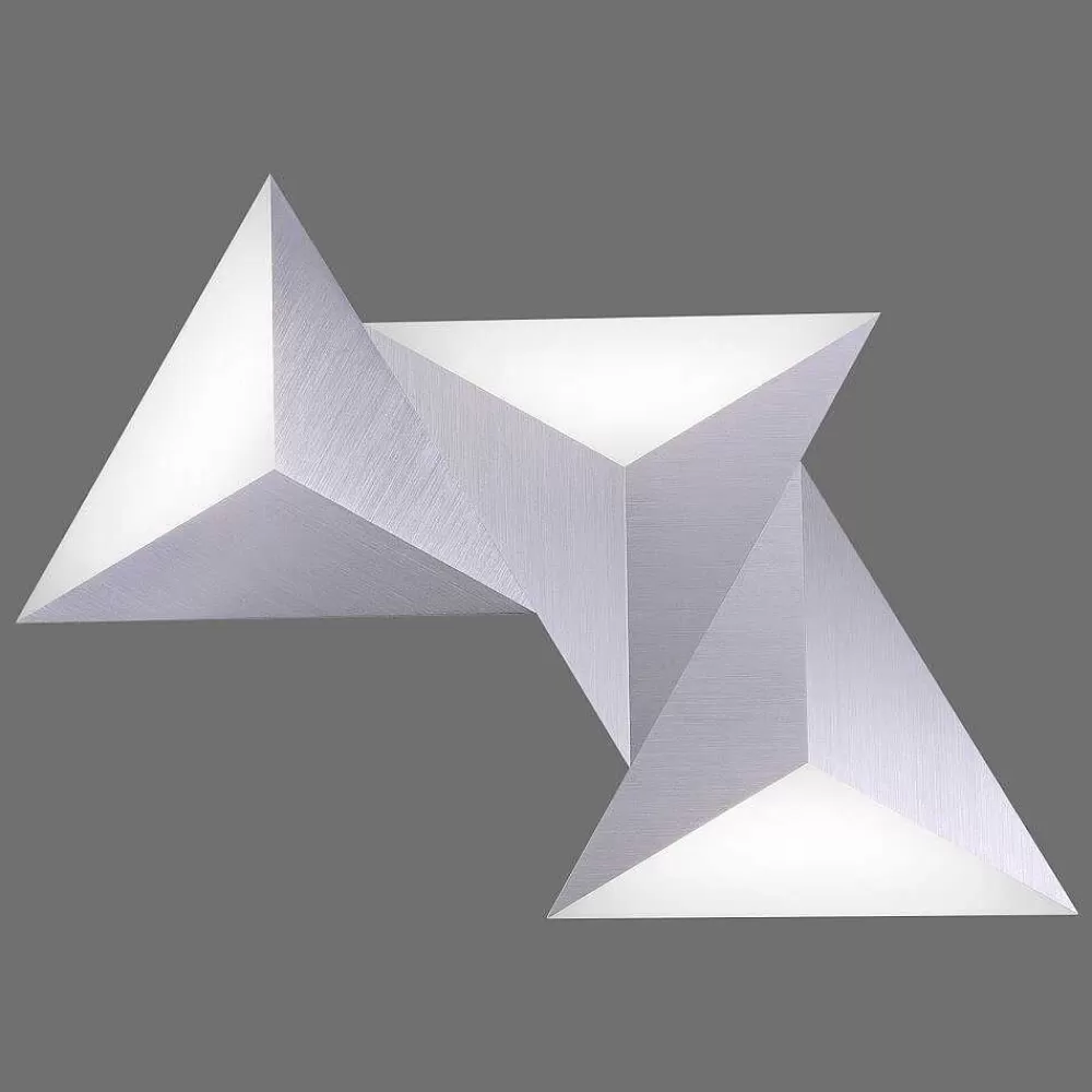 Paul Neuhaus Q-Serie Applique Murale Paul Neuhaus Q-Tetra Led Aluminium, 3 Lumieres, Telecommandes, Changeur De Couleurs