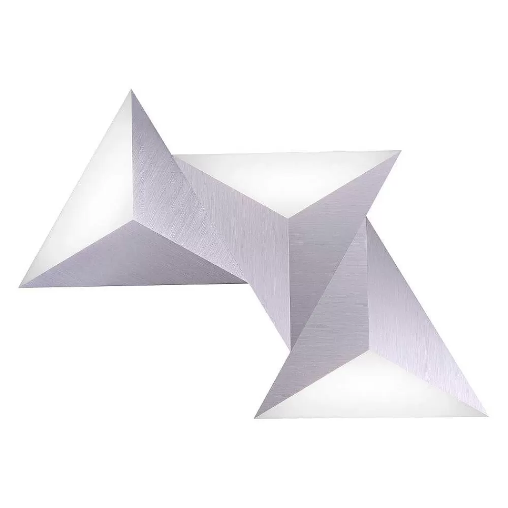 Paul Neuhaus Q-Serie Applique Murale Paul Neuhaus Q-Tetra Led Aluminium, 3 Lumieres, Telecommandes, Changeur De Couleurs