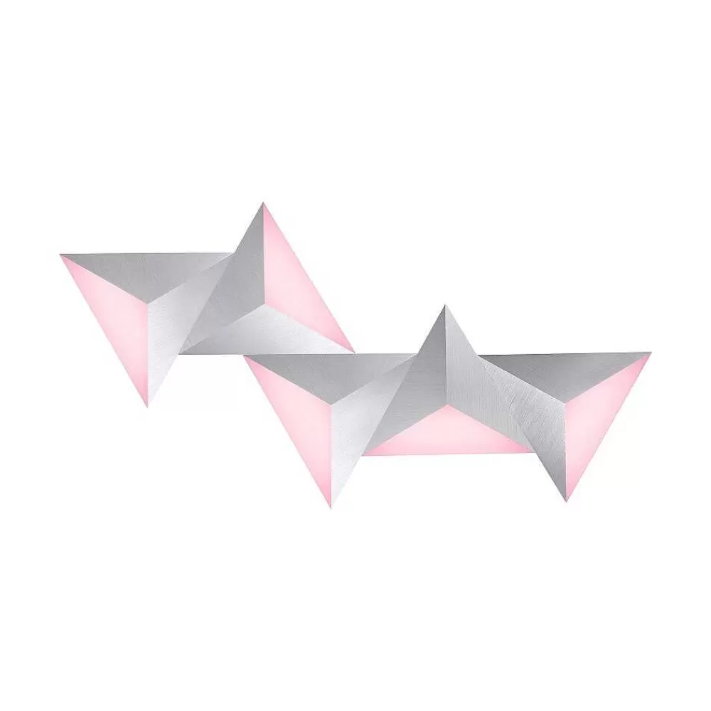 Paul Neuhaus Q-Serie Applique Murale Paul Neuhaus Q-Tetra Led Aluminium, 5 Lumieres, Telecommandes, Changeur De Couleurs