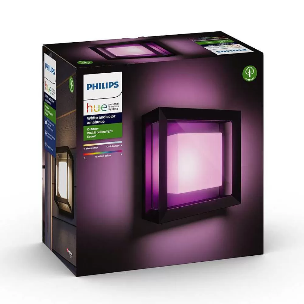 Luminaires Philips Applique Murale Philips Hue Ambiance White & Color Econic Led Noir, 1 Lumiere, Changeur De Couleurs