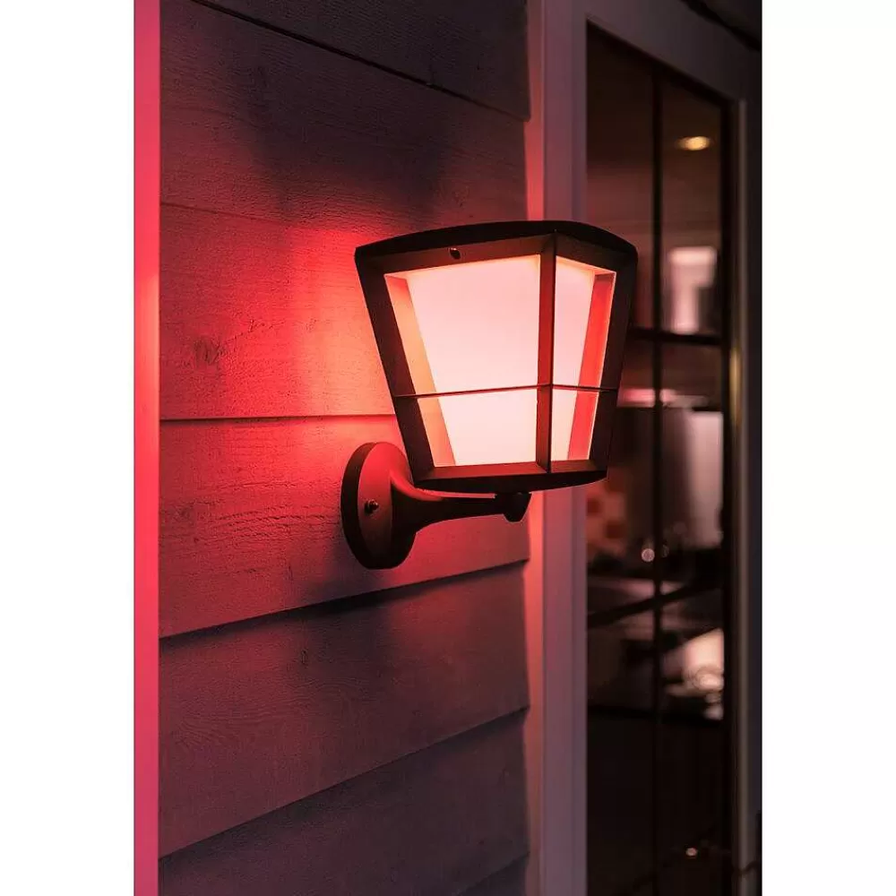 Luminaires Philips Applique Murale Philips Hue Ambiance White & Color Econic Led Noir, 1 Lumiere, Changeur De Couleurs