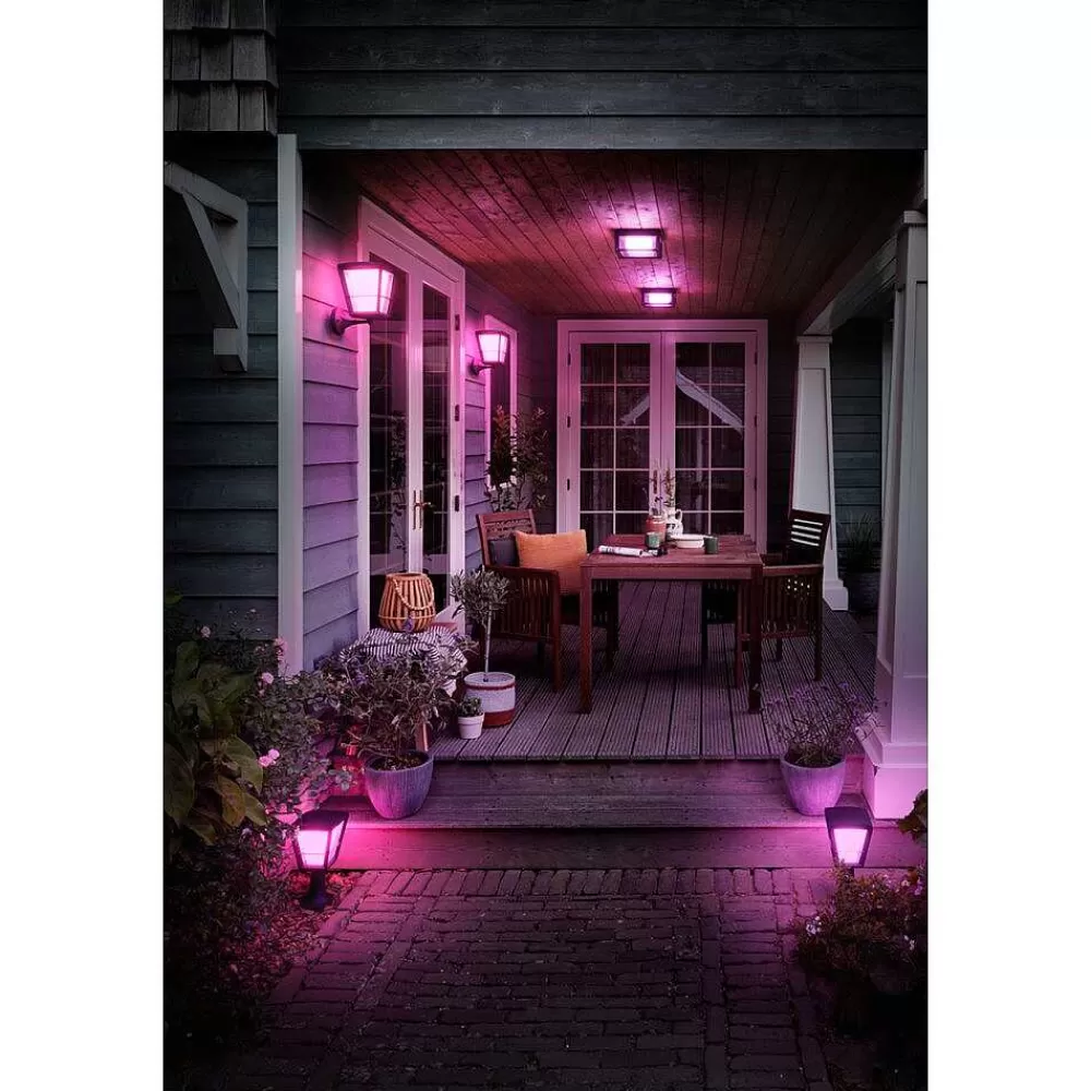 Luminaires Philips Applique Murale Philips Hue Ambiance White & Color Econic Led Noir, 1 Lumiere, Changeur De Couleurs