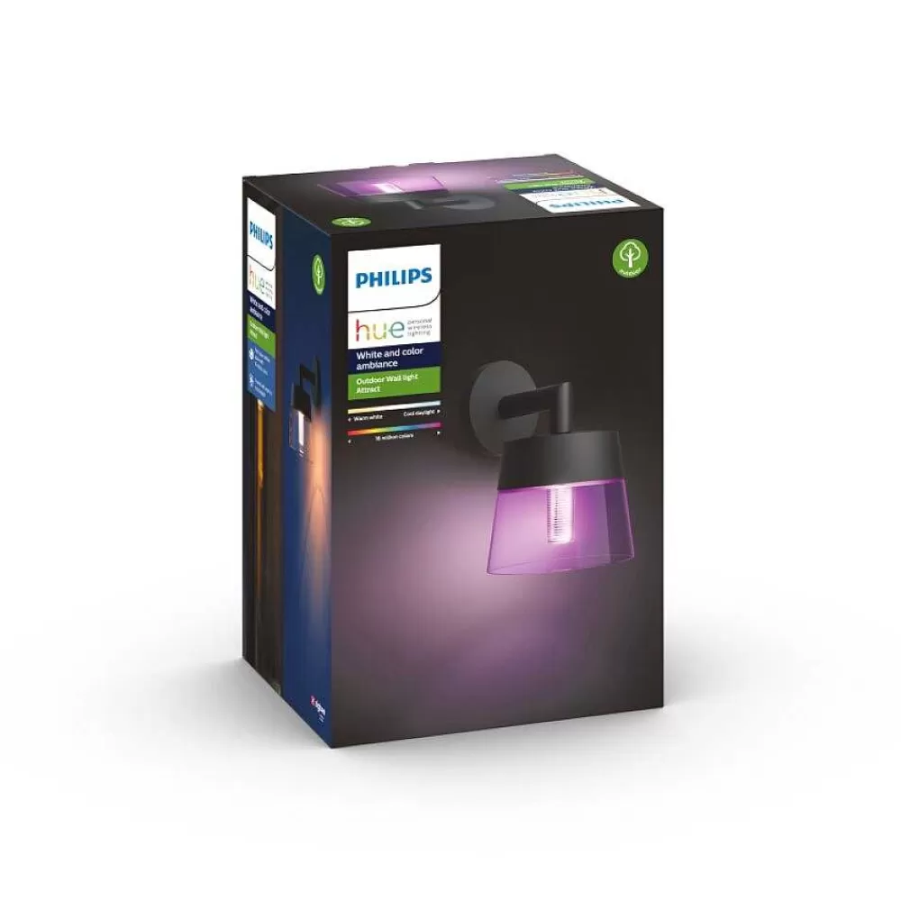 Luminaires Philips Applique Murale Philips Hue White & Color Ambiance Attract Led Noir, 1 Lumiere