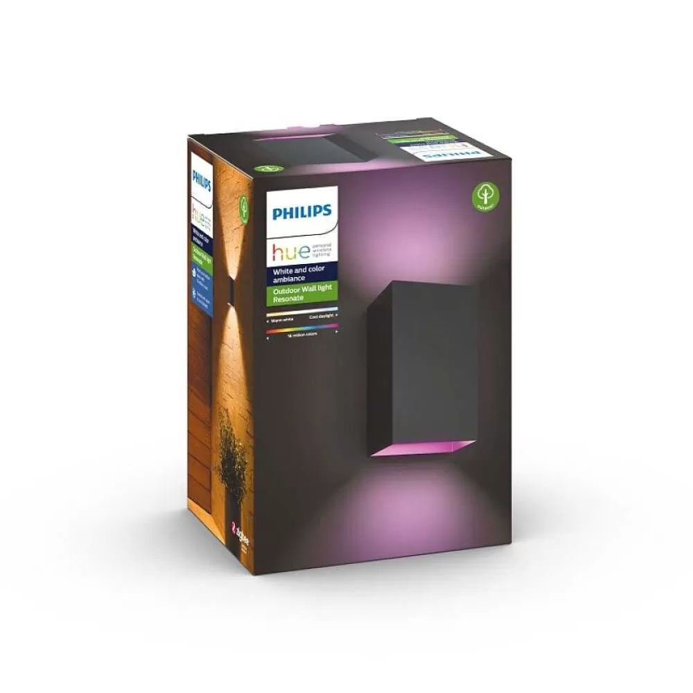 Luminaires Philips Applique Murale Philips Hue White & Color Ambiance Resonate Led Noir, 2 Lumieres
