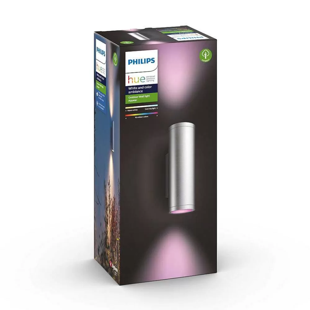 Luminaires Philips Applique Murale Philips Hue White And Color Ambiance Appear Led Argente, 2 Lumieres