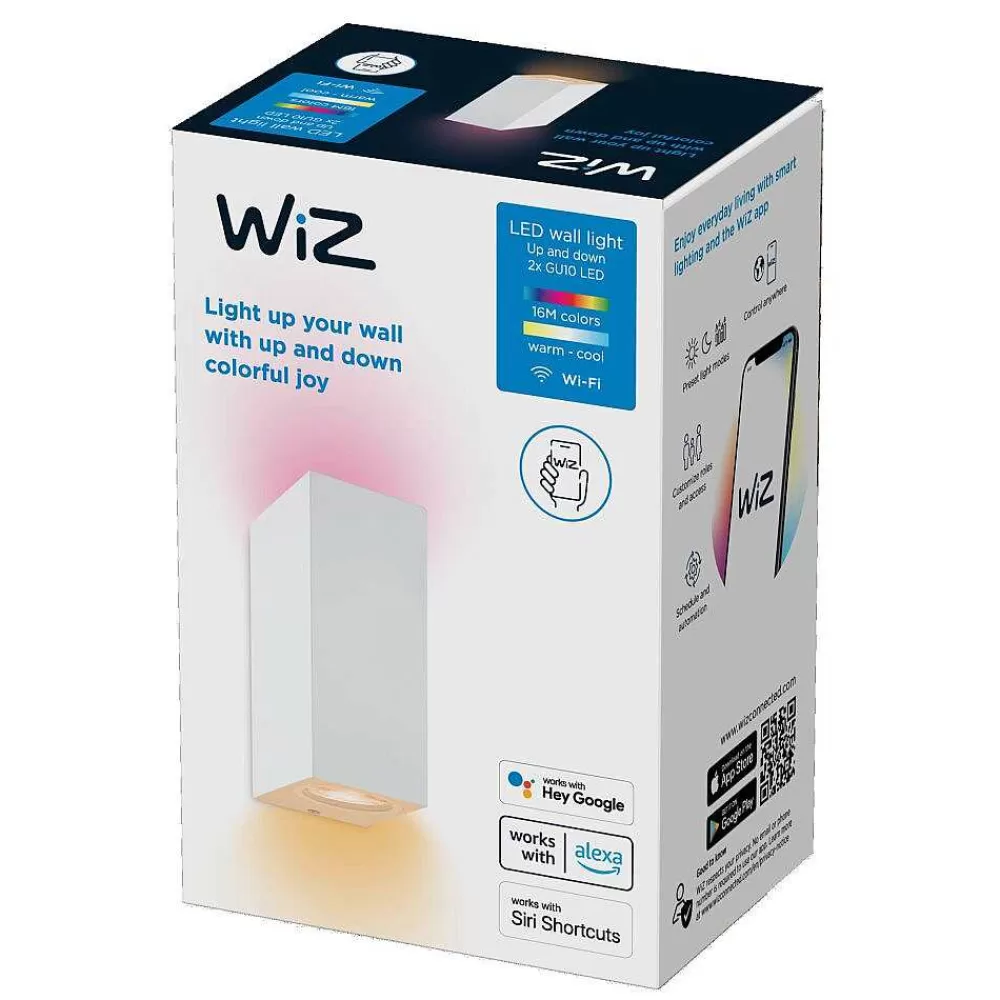 Luminaires Philips Applique Murale Philips Wiz Up&Down Led Blanc, 2 Lumieres, Changeur De Couleurs