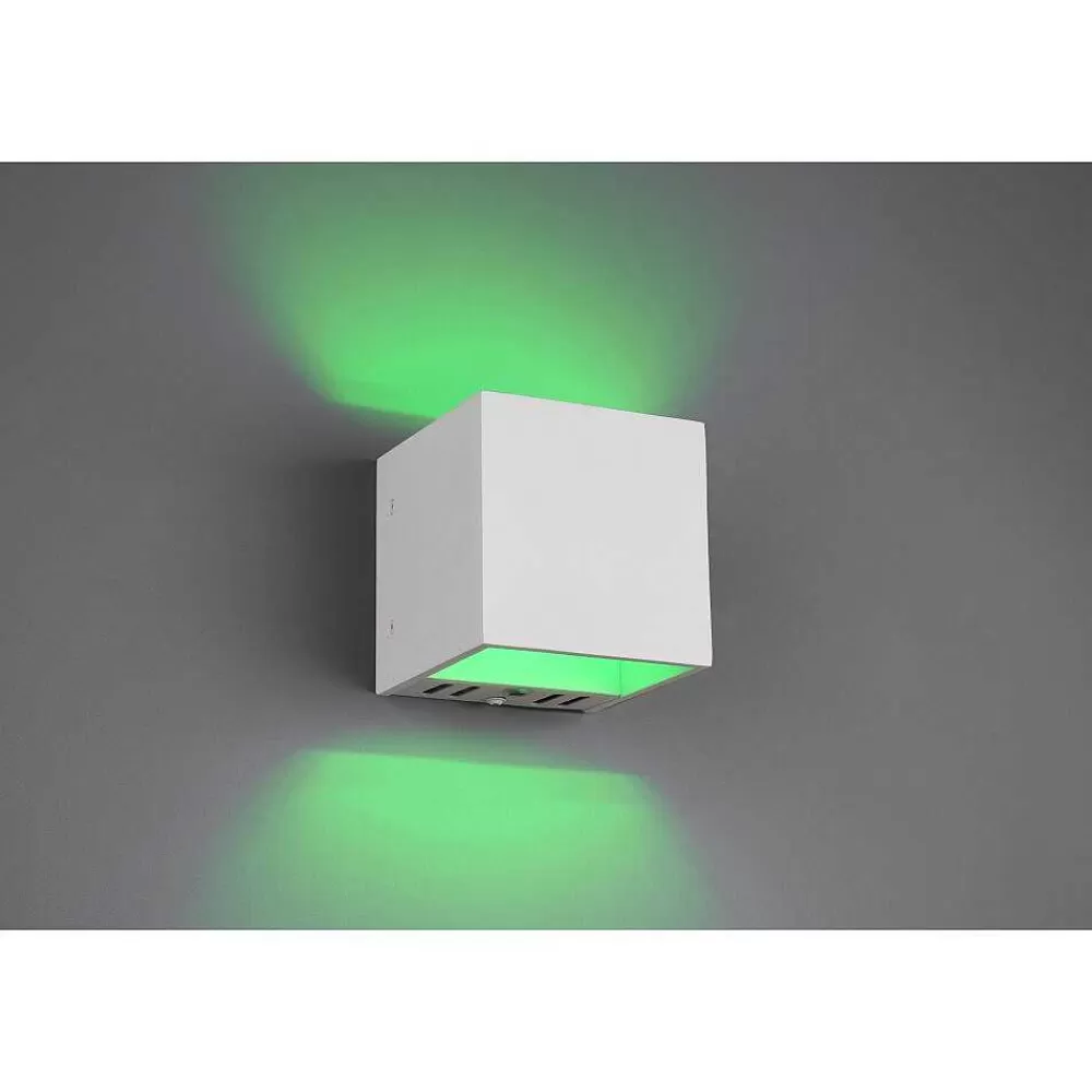 Luminaires Trio Applique Murale Trio Figo Led Blanc, 1 Lumiere, Telecommandes, Changeur De Couleurs