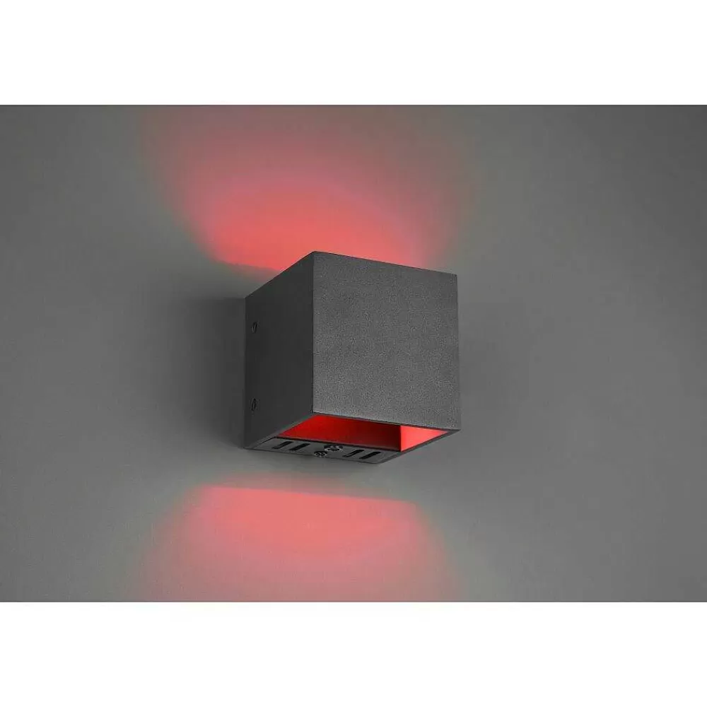 Luminaires Trio Applique Murale Trio Figo Led Noir, 1 Lumiere, Telecommandes, Changeur De Couleurs