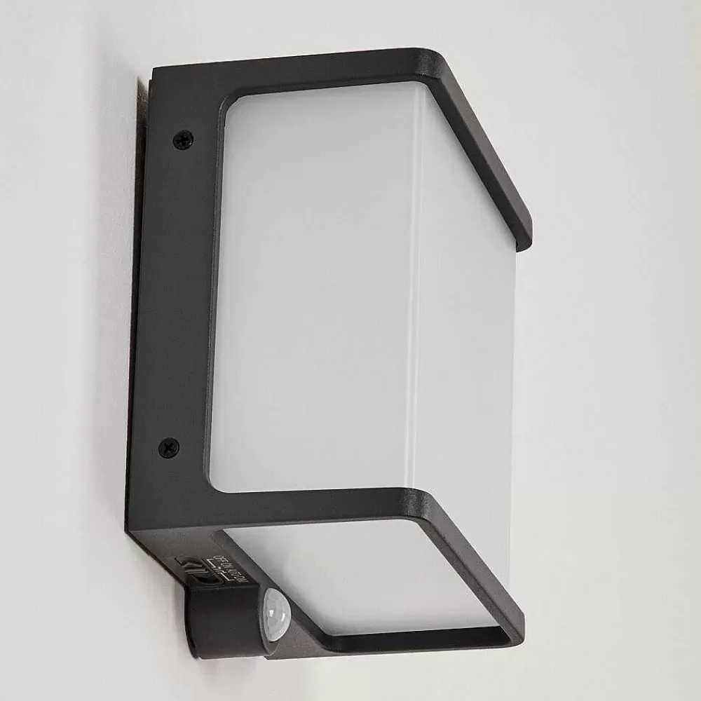 hofstein Applique Solaire Burseryd Led Noir, 1 Lumiere, Detecteur De Mouvement