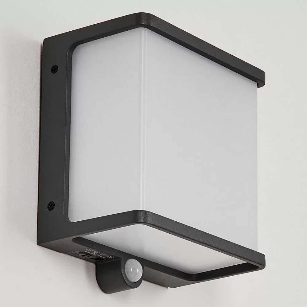 hofstein Applique Solaire Burseryd Led Noir, 1 Lumiere, Detecteur De Mouvement