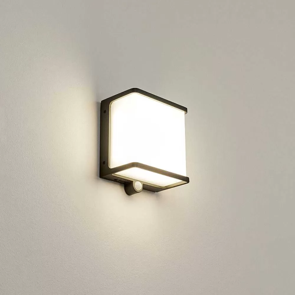 hofstein Applique Solaire Burseryd Led Noir, 1 Lumiere, Detecteur De Mouvement