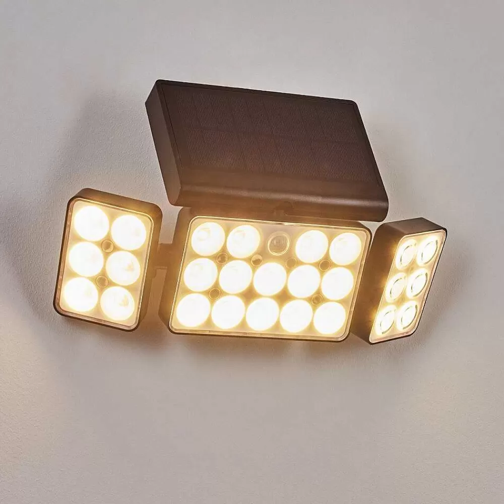 hofstein Applique Solaire Estampes Led Anthracite, 1 Lumiere, Detecteur De Mouvement