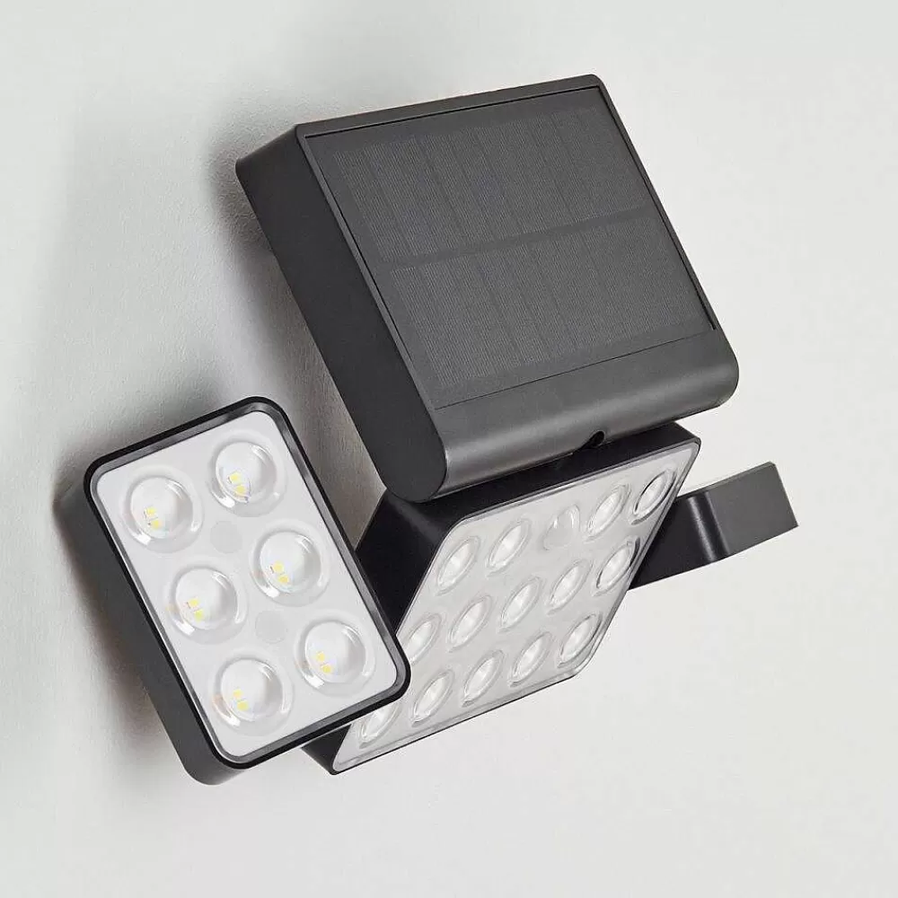 hofstein Applique Solaire Estampes Led Anthracite, 1 Lumiere, Detecteur De Mouvement