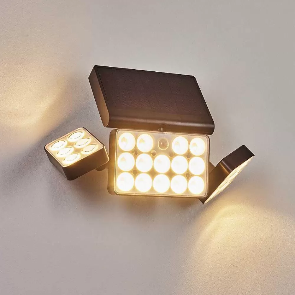 hofstein Applique Solaire Estampes Led Anthracite, 1 Lumiere, Detecteur De Mouvement
