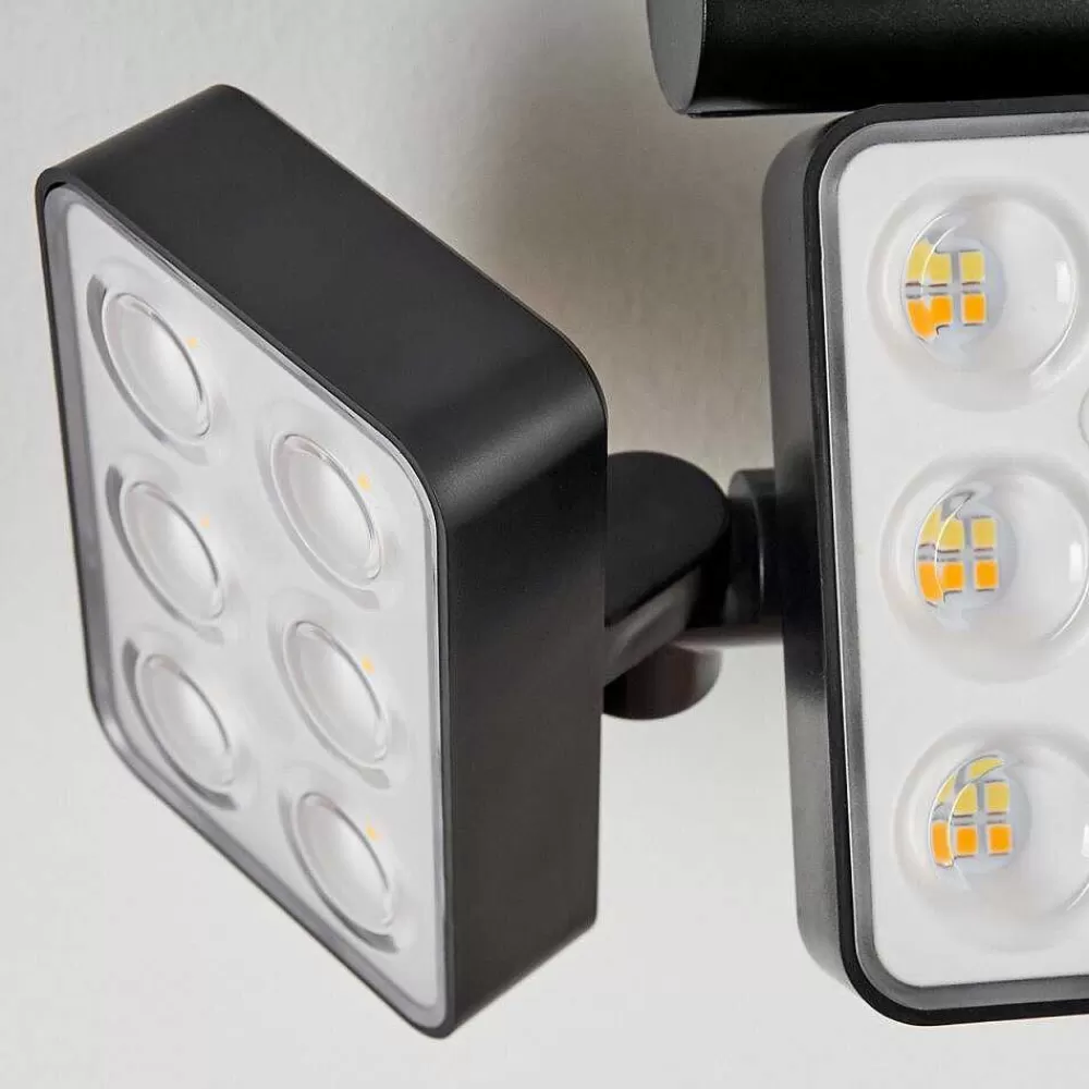 hofstein Applique Solaire Estampes Led Anthracite, 1 Lumiere, Detecteur De Mouvement