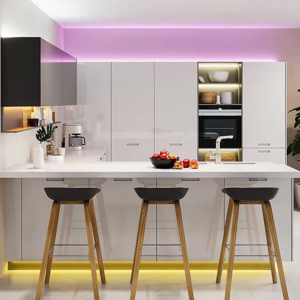 Luminaires Reality Bande Led Reality Grip Noir, 1 Lumiere, Telecommandes, Changeur De Couleurs