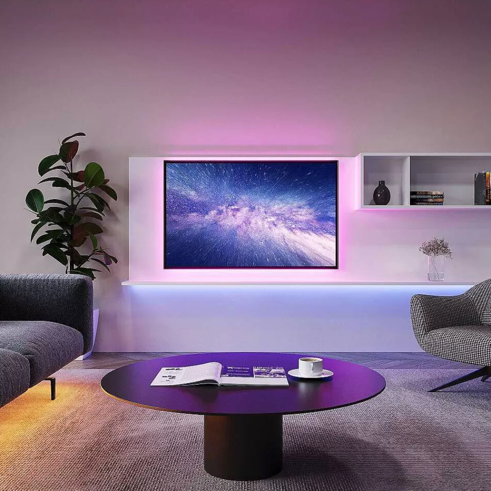 Luminaires Reality Bande Led Reality Racer Noir, 1 Lumiere, Telecommandes, Changeur De Couleurs