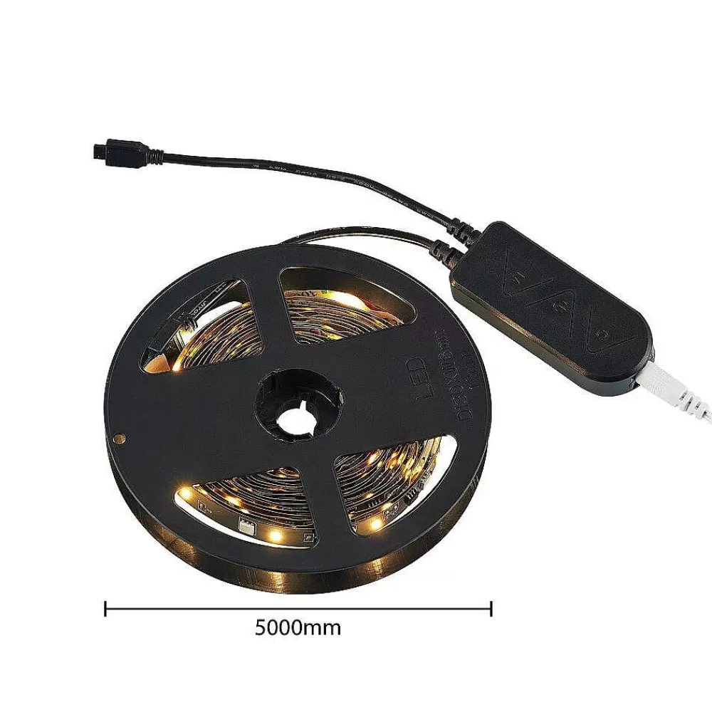 Luminaires Reality Bande Led Reality Racer Noir, 1 Lumiere, Telecommandes, Changeur De Couleurs