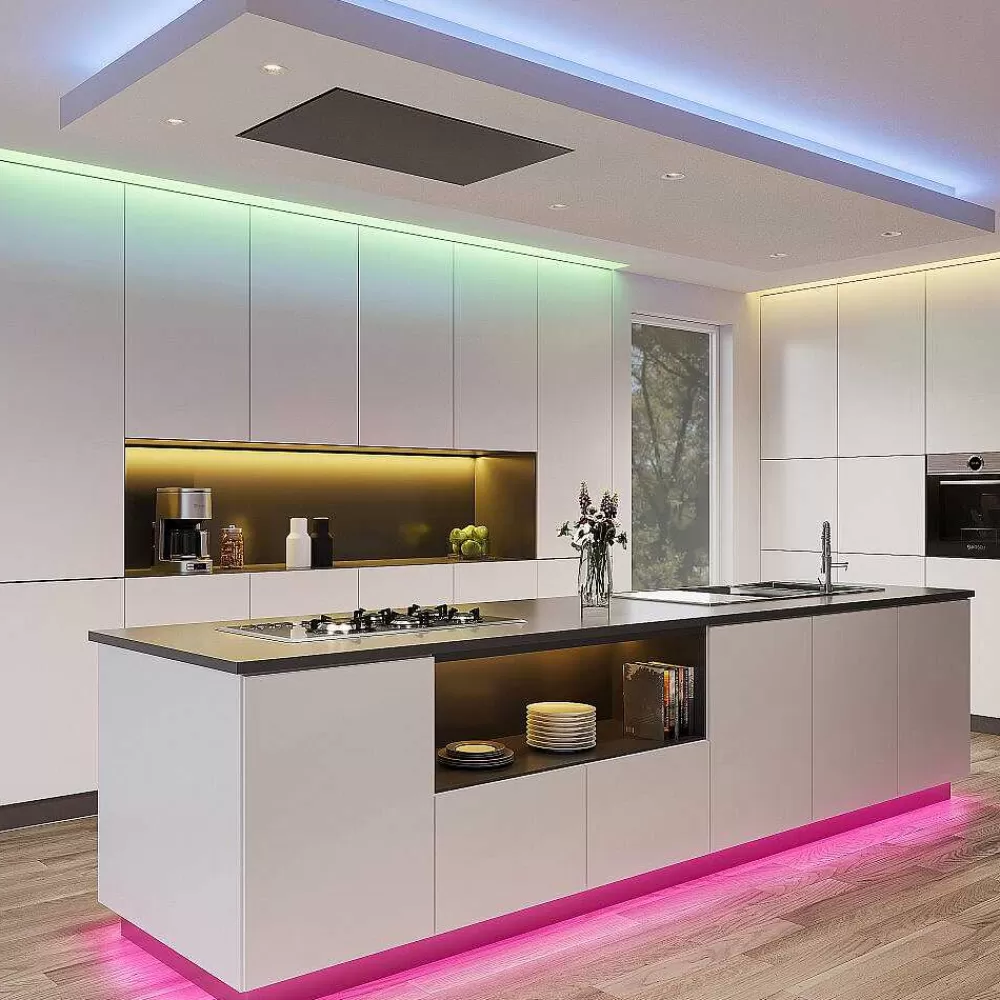 Luminaires Reality Bande Led Reality Rush Noir, 1 Lumiere, Telecommandes, Changeur De Couleurs