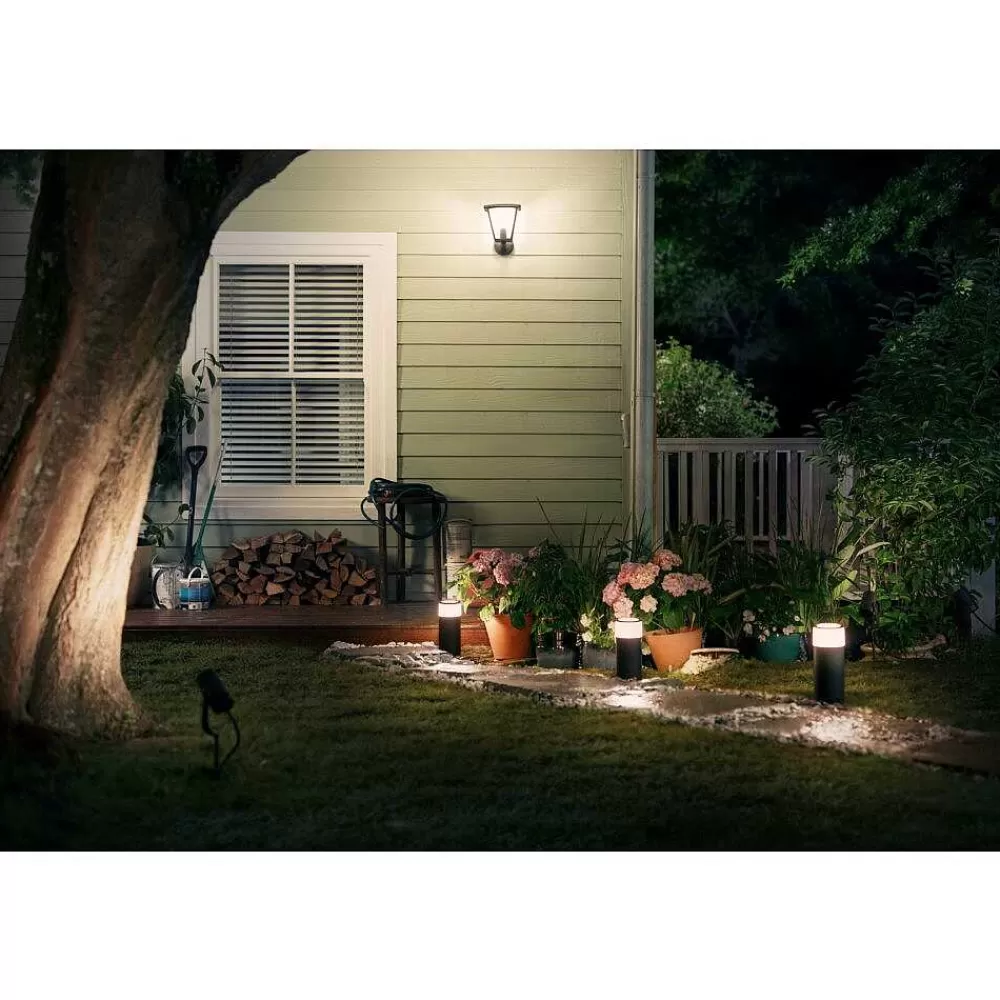 Luminaires Philips Borne D'Éclairage, Kit D'Extension Philips Hue Ambiance White & Color Calla Led Noir, 1 Lumiere, Changeur De Couleurs