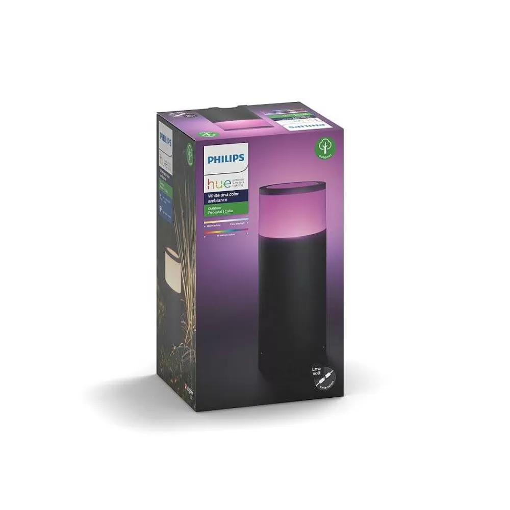 Luminaires Philips Borne D'Éclairage, Kit D'Extension Philips Hue Ambiance White & Color Calla Led Noir, 1 Lumiere, Changeur De Couleurs