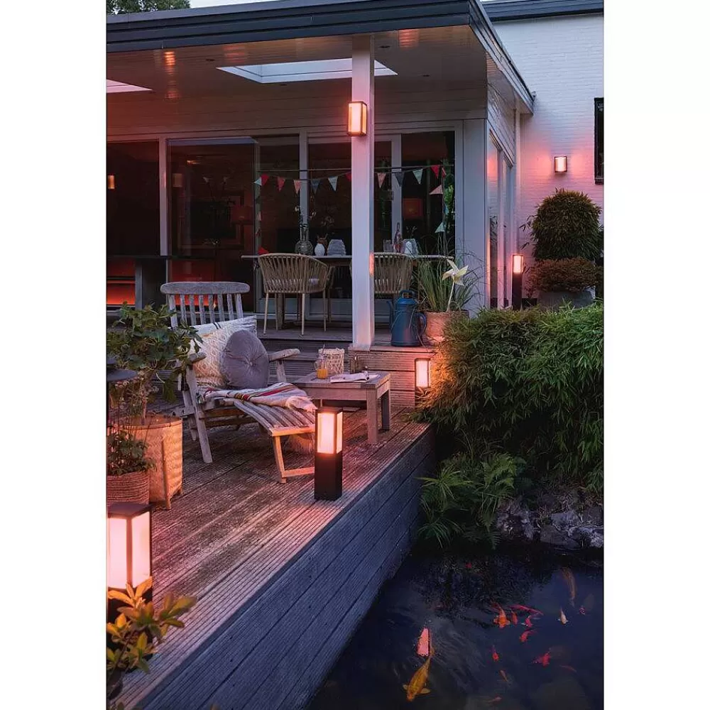 Luminaires Philips Borne D'Éclairage, Kit D'Extension Philips Hue Ambiance White & Color Impress Led Noir, 1 Lumiere, Changeur De Couleurs