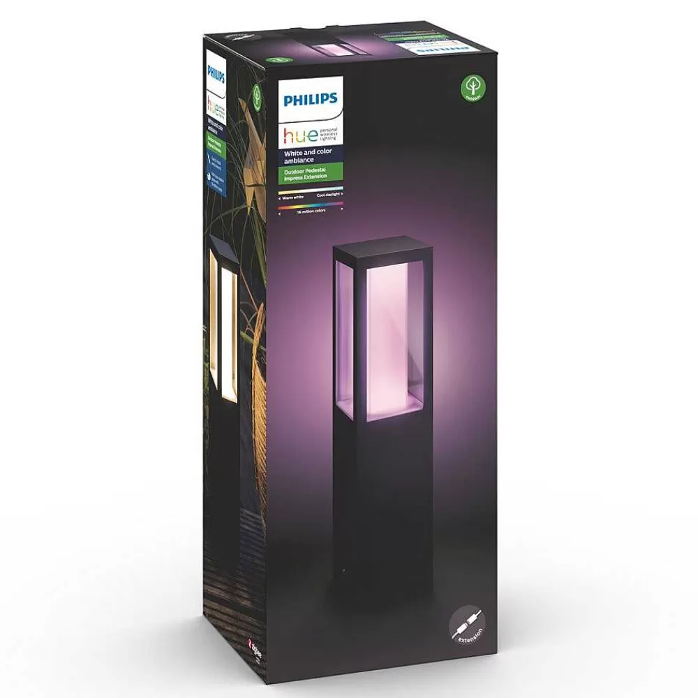 Luminaires Philips Borne D'Éclairage, Kit D'Extension Philips Hue Ambiance White & Color Impress Led Noir, 1 Lumiere, Changeur De Couleurs