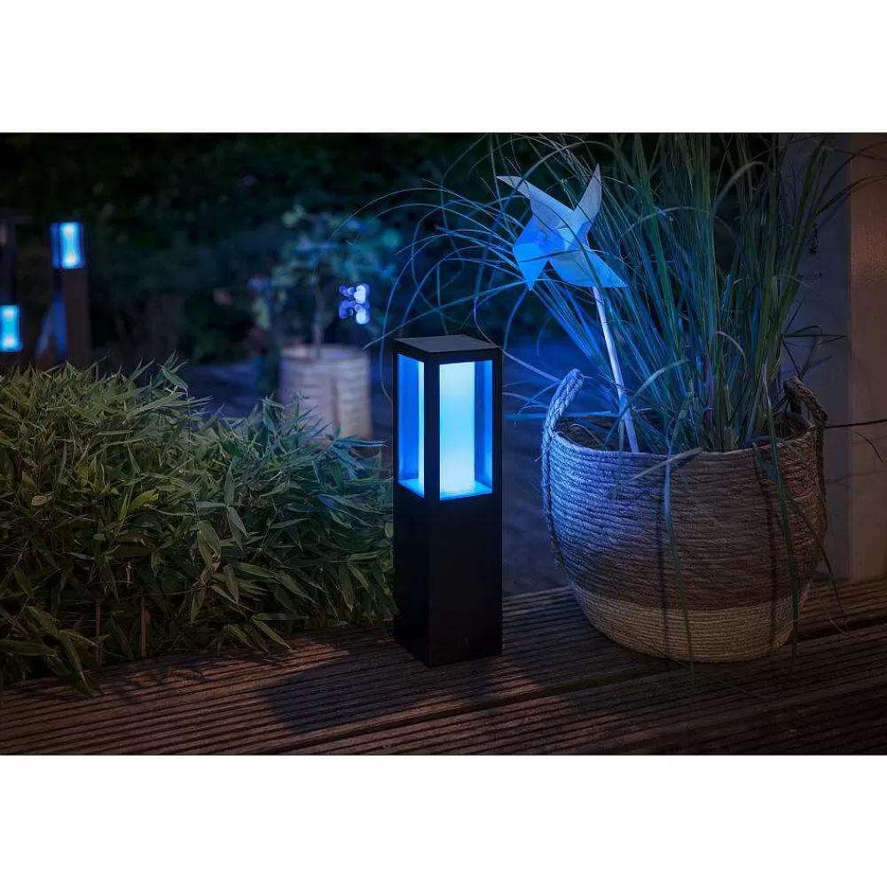 Luminaires Philips Borne D'Éclairage, Kit D'Extension Philips Hue Ambiance White & Color Impress Led Noir, 1 Lumiere, Changeur De Couleurs