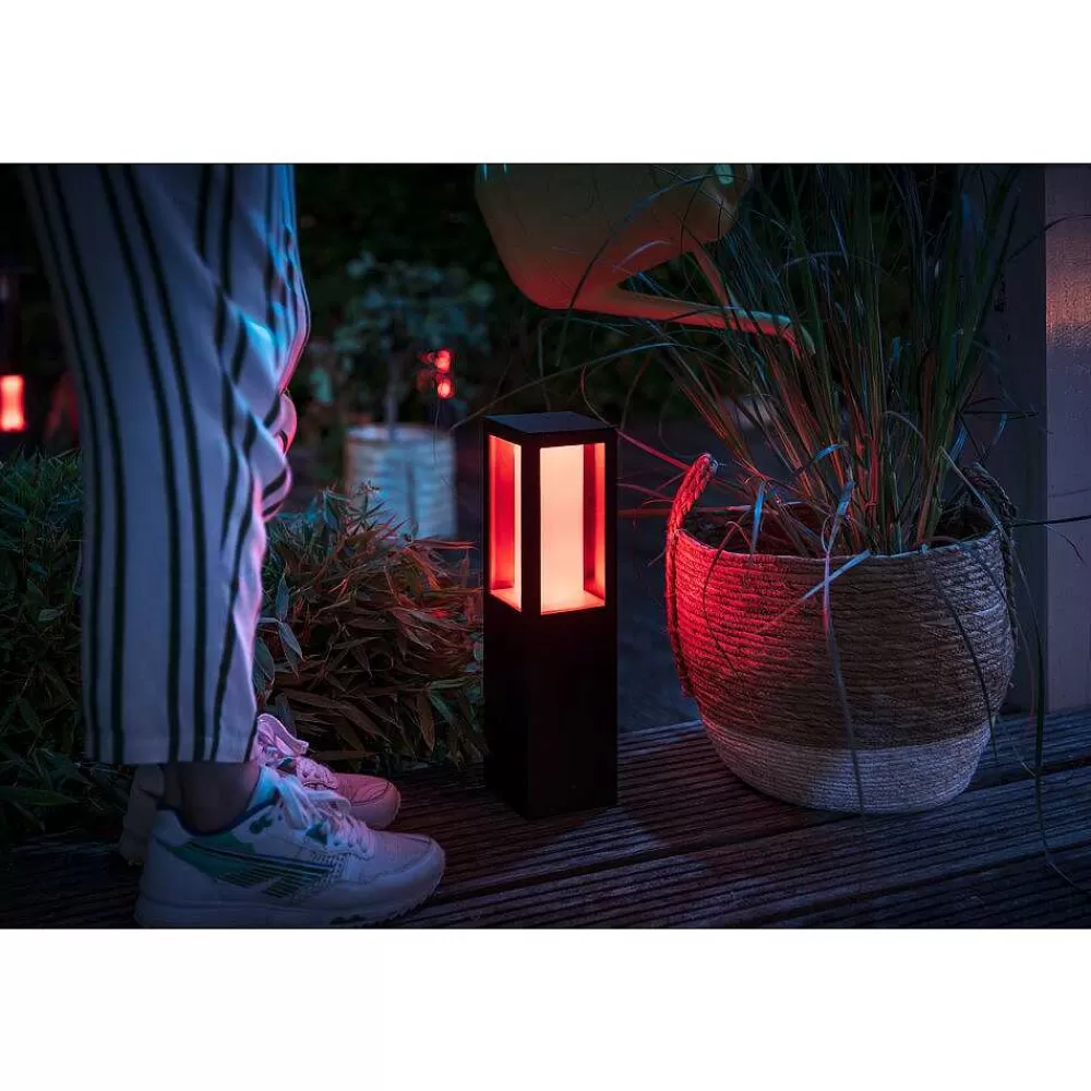 Luminaires Philips Borne D'Éclairage, Kit D'Extension Philips Hue Ambiance White & Color Impress Led Noir, 1 Lumiere, Changeur De Couleurs