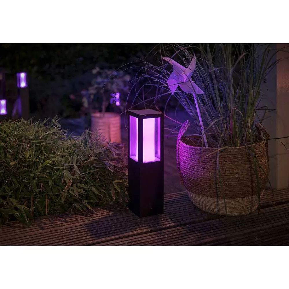 Luminaires Philips Borne D'Éclairage, Kit D'Extension Philips Hue Ambiance White & Color Impress Led Noir, 1 Lumiere, Changeur De Couleurs