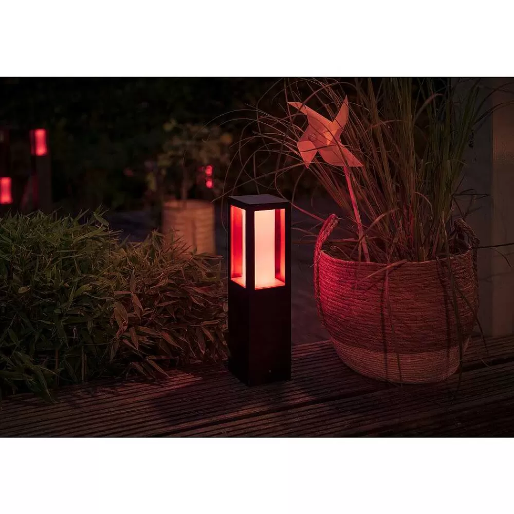 Luminaires Philips Borne D'Éclairage, Kit D'Extension Philips Hue Ambiance White & Color Impress Led Noir, 1 Lumiere, Changeur De Couleurs
