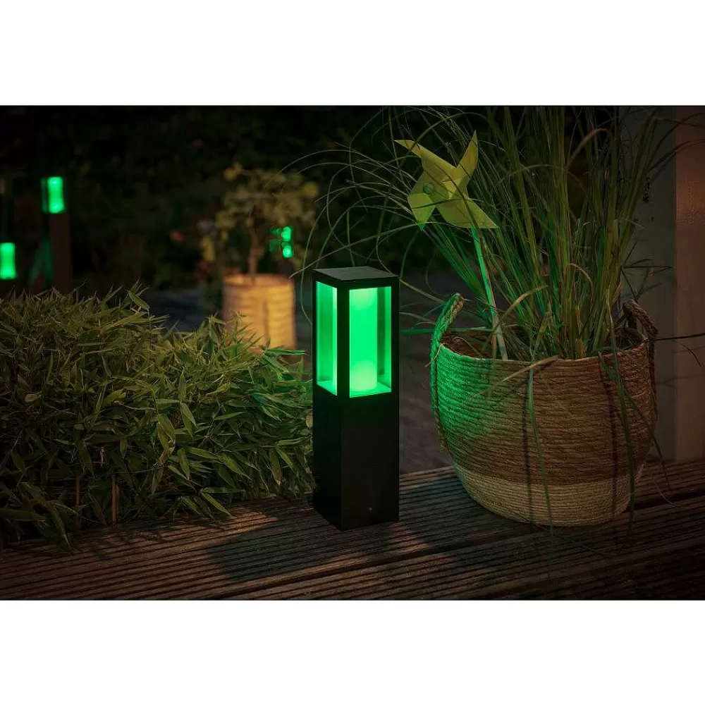 Luminaires Philips Borne D'Éclairage, Kit D'Extension Philips Hue Ambiance White & Color Impress Led Noir, 1 Lumiere, Changeur De Couleurs