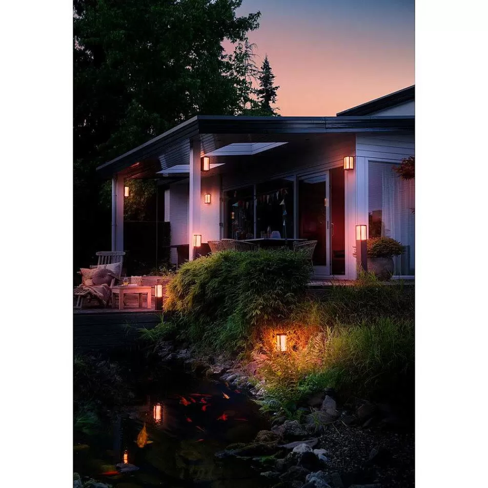 Luminaires Philips Borne D'Éclairage, Kit D'Extension Philips Hue Ambiance White & Color Impress Led Noir, 1 Lumiere, Changeur De Couleurs