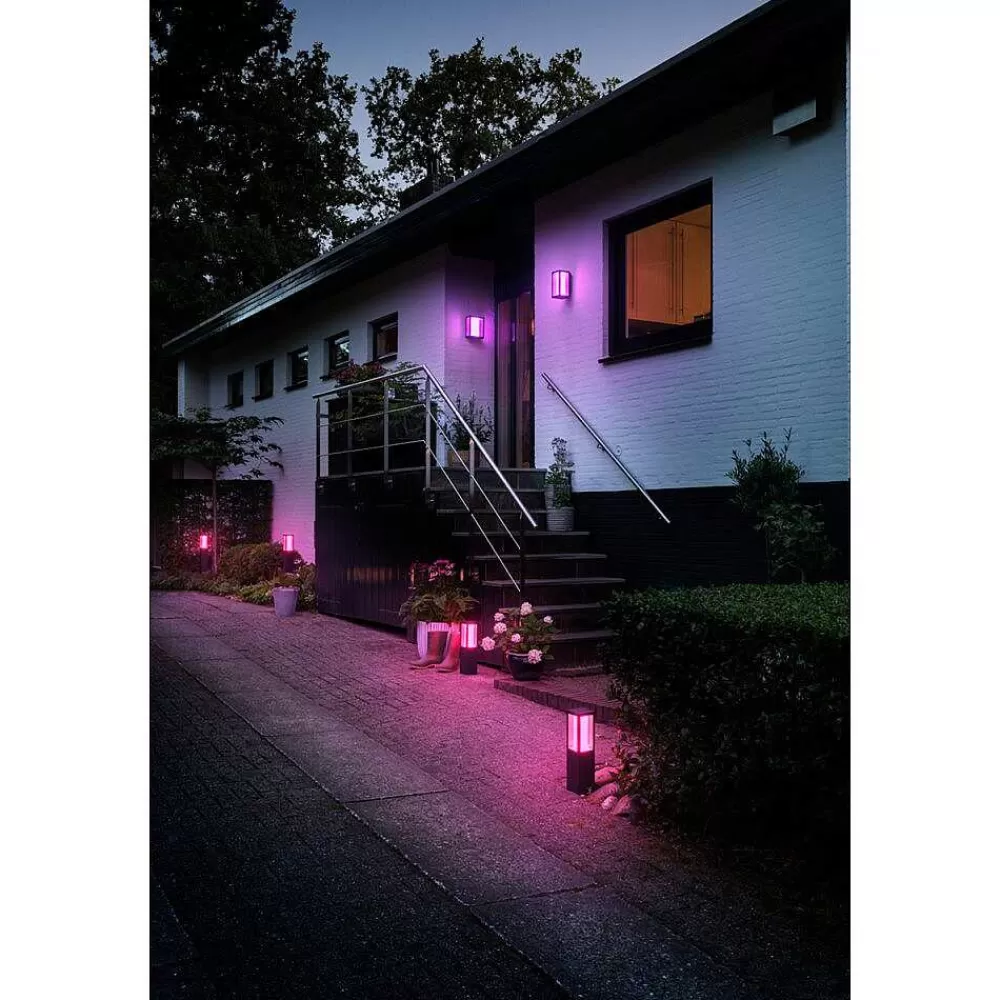 Luminaires Philips Borne D'Éclairage, Kit D'Extension Philips Hue Ambiance White & Color Impress Led Noir, 1 Lumiere, Changeur De Couleurs