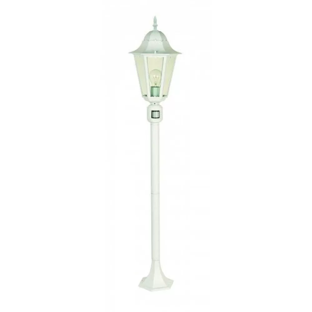 hofstein Borne D'Éclairage Lutec Bristol Blanc, 1 Lumiere, Detecteur De Mouvement