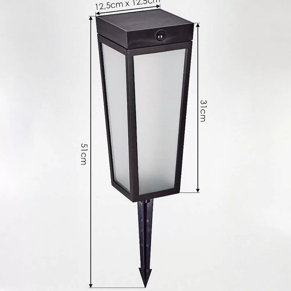 hofstein Borne Lumineuse Begg Led Noir, 1 Lumiere, Detecteur De Mouvement, Changeur De Couleurs