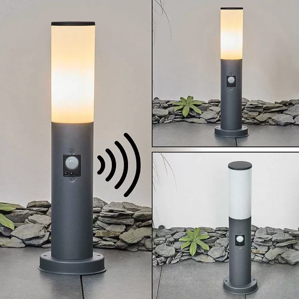 hofstein Borne Lumineuse Caserta Anthracite, 1 Lumiere, Detecteur De Mouvement